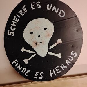 Edgy Black and White Skull Wall Art.  Tin Hand Painted